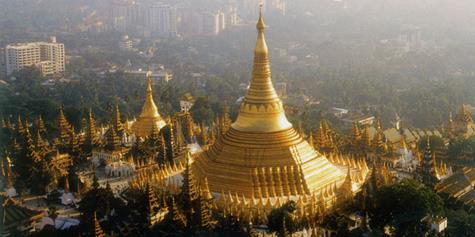 Description: Shwedagon-Pagode-in-Myanmar
